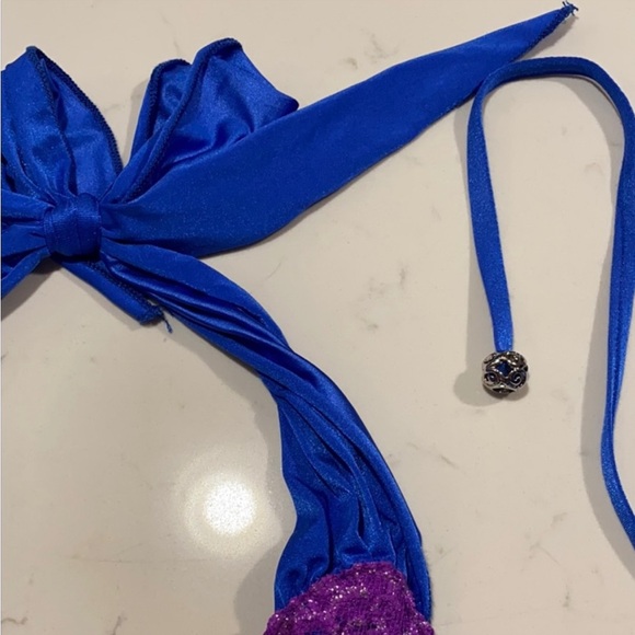 Beach Bunny lace triangle top purple blue sapphire - Picture 6 of 7